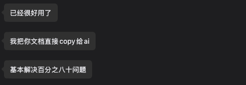 Chat feedback about copying EasyStarter docs to AI